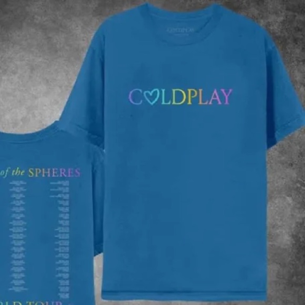 Coldplay Authentic 2025 tour T shirt
